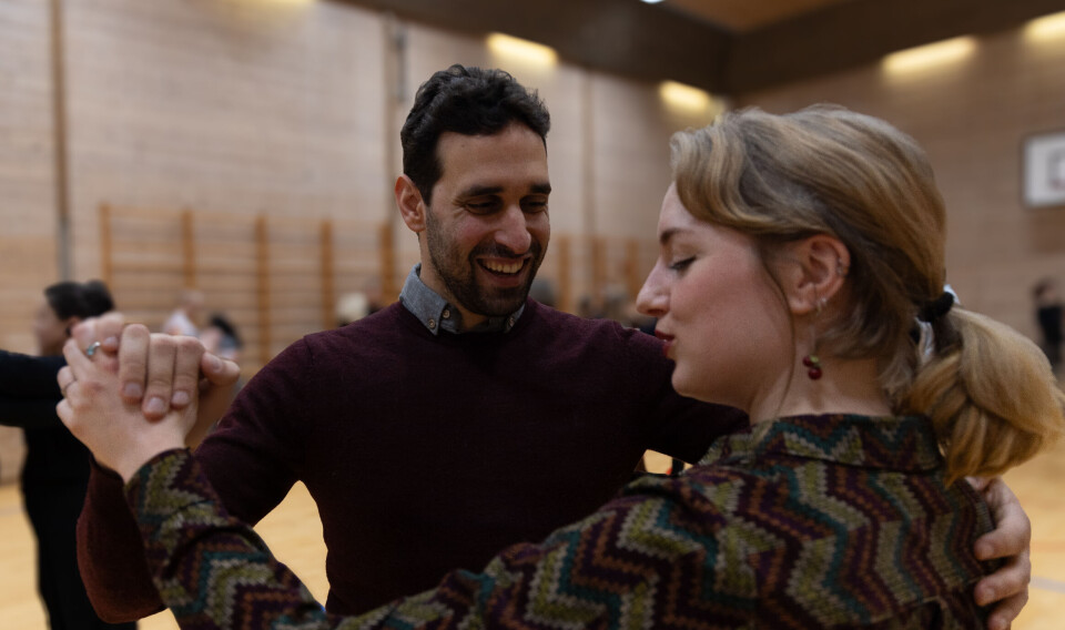 Francesco Angelucci på argentinsk tango arrangert tidligere denne uken på Danielsen ungdomsskole.