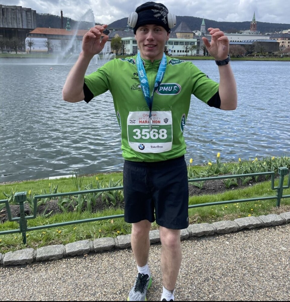 Sander Systad skal løpe halvmaraton i Bergen 27. april, det var pappaen som meldte han på i år