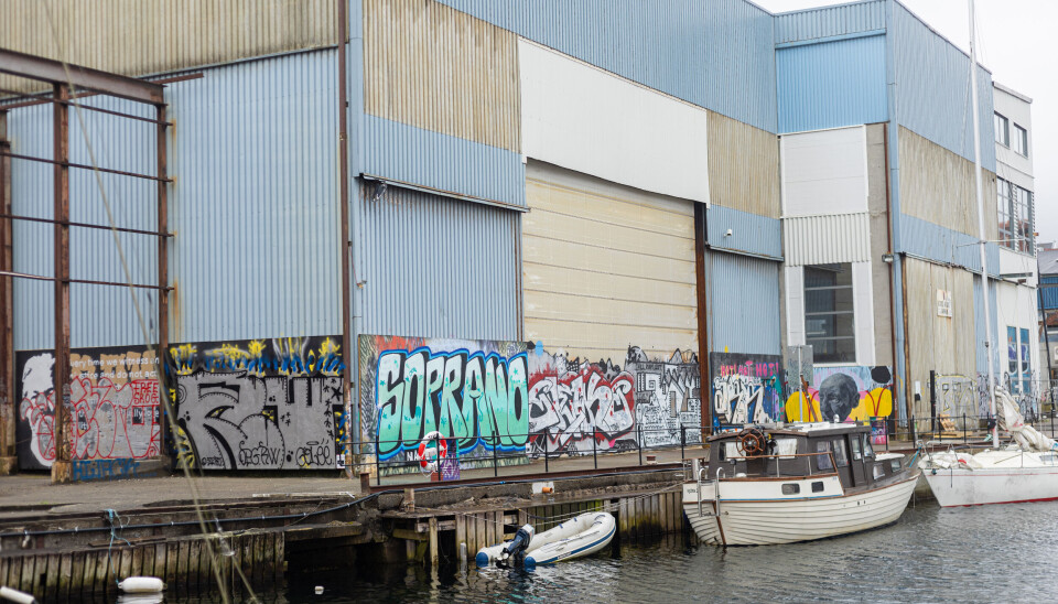 Slik ser den nye lovlige grafittiveggen på Kjødehallen ut.