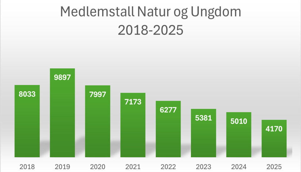 Tallene fra 2018-2024 er per 31.12 det gjeldende året. Tallet fra 2025 er per 19.03.