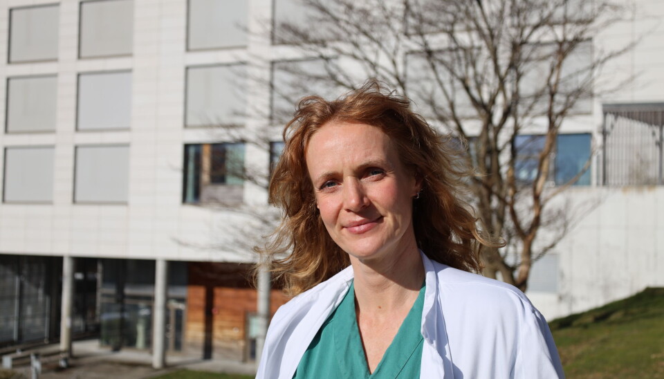 Hildur foran Haraldsplass.