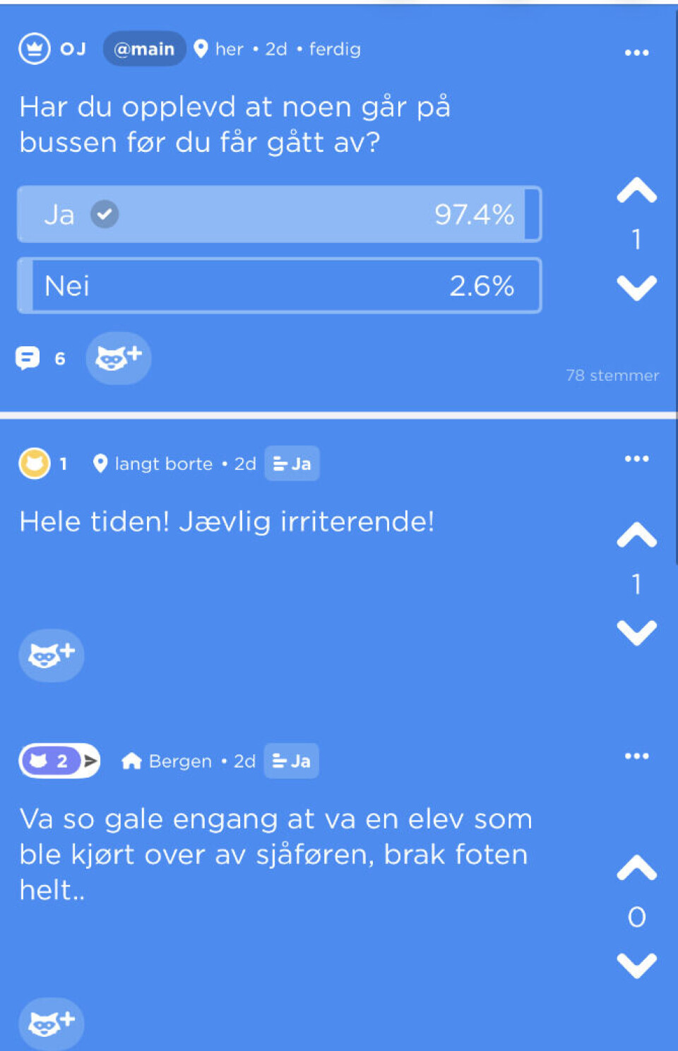Folk tar i bruk alternative metoder for å komme seg på bussen.